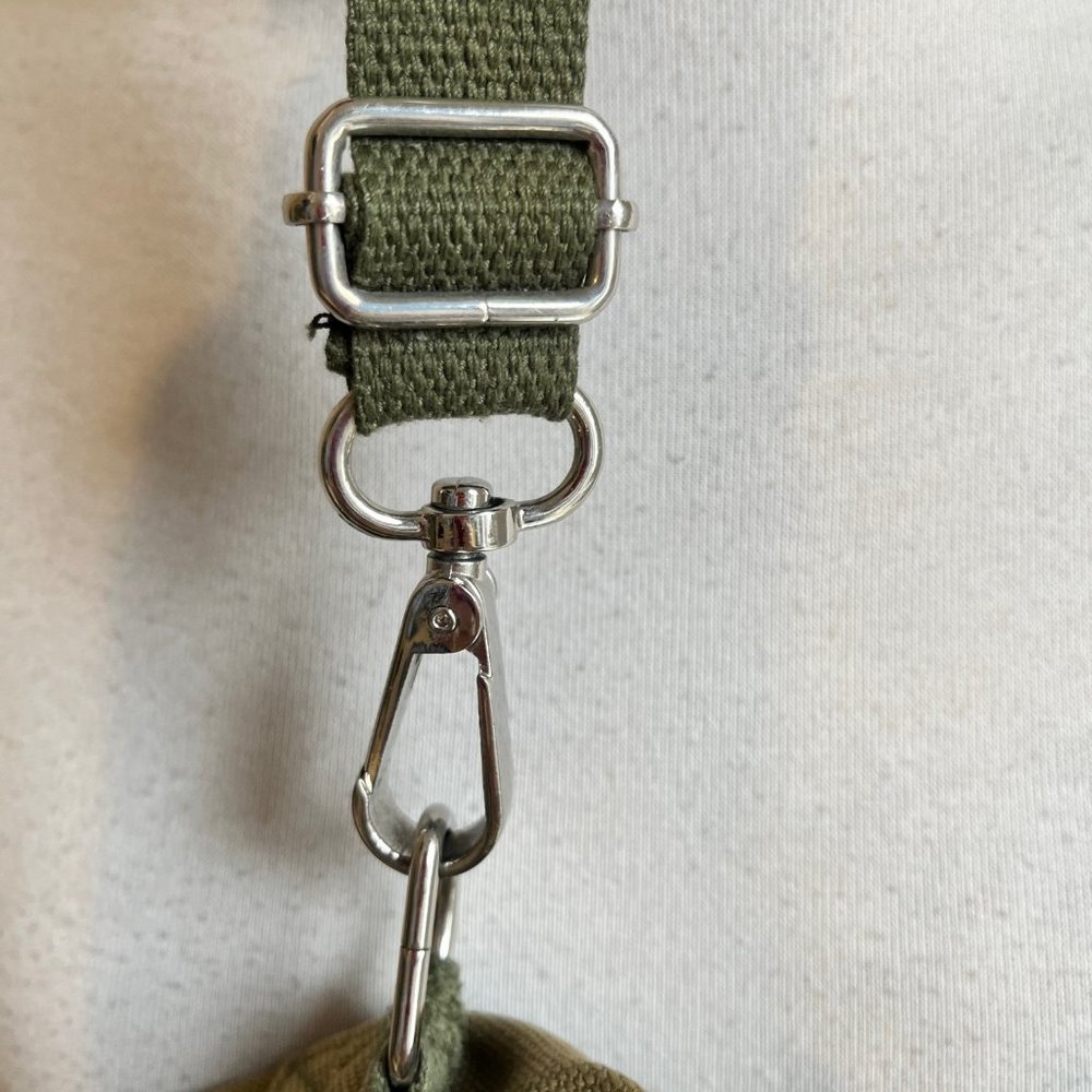 Lorna Jane Khaki Small Canvas Style Cross Body Bag w'  Long Strap - Picture 5 of 14